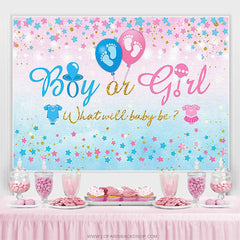 Lofaris Stars Boy Or Girl Blue Pink Gender Reveal Backdrop