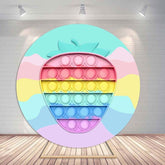 Lofaris Strawberry Pop It Cute Round Backdrops for Girls