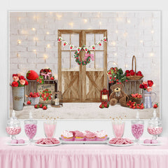 Lofaris strawberry Sweet Grils Happy First Birthday Backdrop