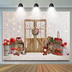 Lofaris strawberry Sweet Grils Happy First Birthday Backdrop