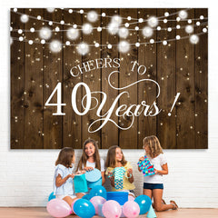 Lofaris Stripe Wood Cheers To 40 Years Happy Birthday Backdorp