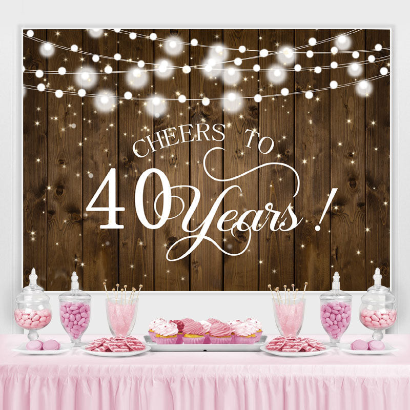 Lofaris Stripe Wood Cheers To 40 Years Happy Birthday Backdorp