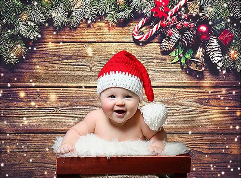 Lofaris Stripe Wooden Glitter Christmas Backdrop For Party