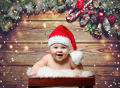Lofaris Stripe Wooden Glitter Christmas Backdrop For Party