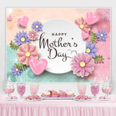 Lofaris Succulent And Pink Hearts Happy Mothers Day Backdrop