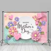 Lofaris Succulent And Pink Hearts Happy Mothers Day Backdrop