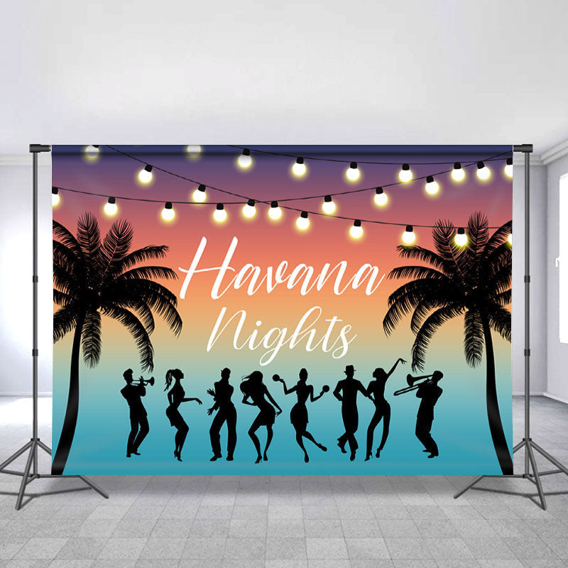 Lofaris Summer Beach Coconut Tree Happy Havana Nights Backdrop