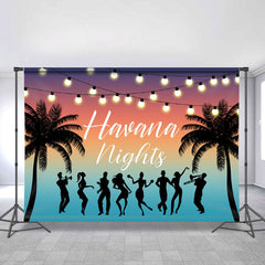 Lofaris Summer Beach Coconut Tree Happy Havana Nights Backdrop