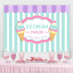 Lofaris Summer Ice Cream Parlor Candy Land Birthday Backdrop