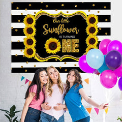 Lofaris Sunflower Happy First Birthday Photoshoot Backdrop
