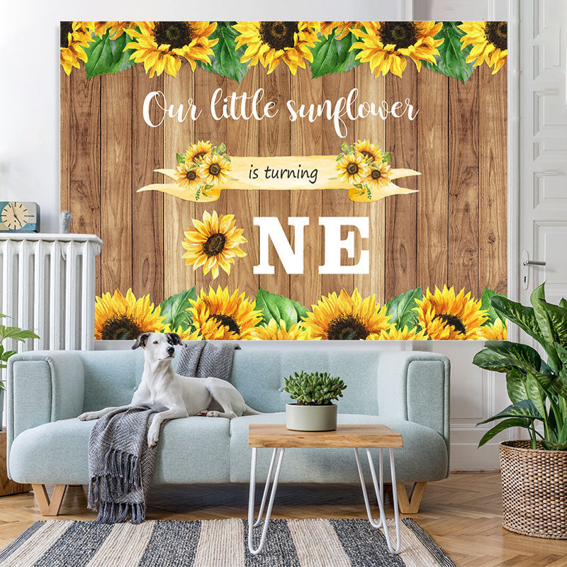 Lofaris Sunflower Is Turning 1st Birthday Backdrop for Party