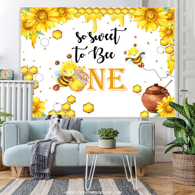 Lofaris Sunflower So Sweet To Bee One Happy Birthday Backdrop