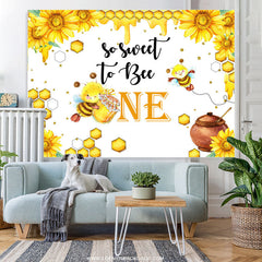 Lofaris Sunflower So Sweet To Bee One Happy Birthday Backdrop