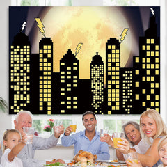 Lofaris Super City Skyline Buildings Boy Birthday Backdrop