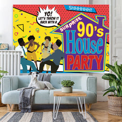 Lofaris Surprise 90’S House Party With Abstract Lines Backdrop