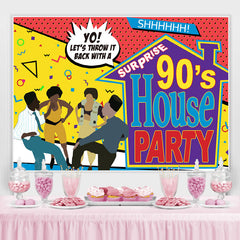 Lofaris Surprise 90’S House Party With Abstract Lines Backdrop