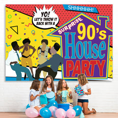 Lofaris Surprise 90’S House Party With Abstract Lines Backdrop