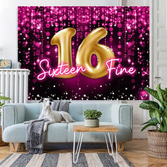 Lofaris Sweet 16 Fine Pink Glitter Bokeh Backdrop for Birthday