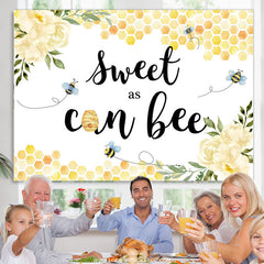 Lofaris Sweet As Can Bee Floral Themed Happy Birthday Backdrop