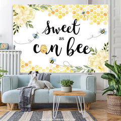 Lofaris Sweet As Can Bee Floral Themed Happy Birthday Backdrop