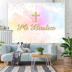 Lofaris Sweet Color Cross Mi Bautizo Backdrop For Baby