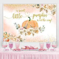Lofaris Sweet Little Pumpkin Is On The Way Baby Shower Backdrop