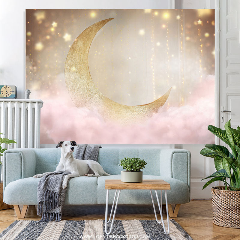 Lofaris Sweet Night Moon Light Happy Birthday Backdrop