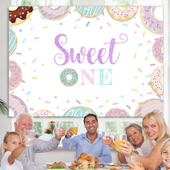 Lofaris Sweet One Donuts First Birthday Simple Backdrop for Gilrs