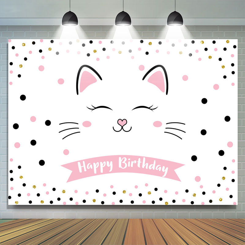Super Kitties Happy Birthday Backdrop Banner Vinyl Party Supplies 5x3ft