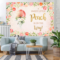Lofaris Sweet Pink Peach And White Rose Baby Shower Backdrop