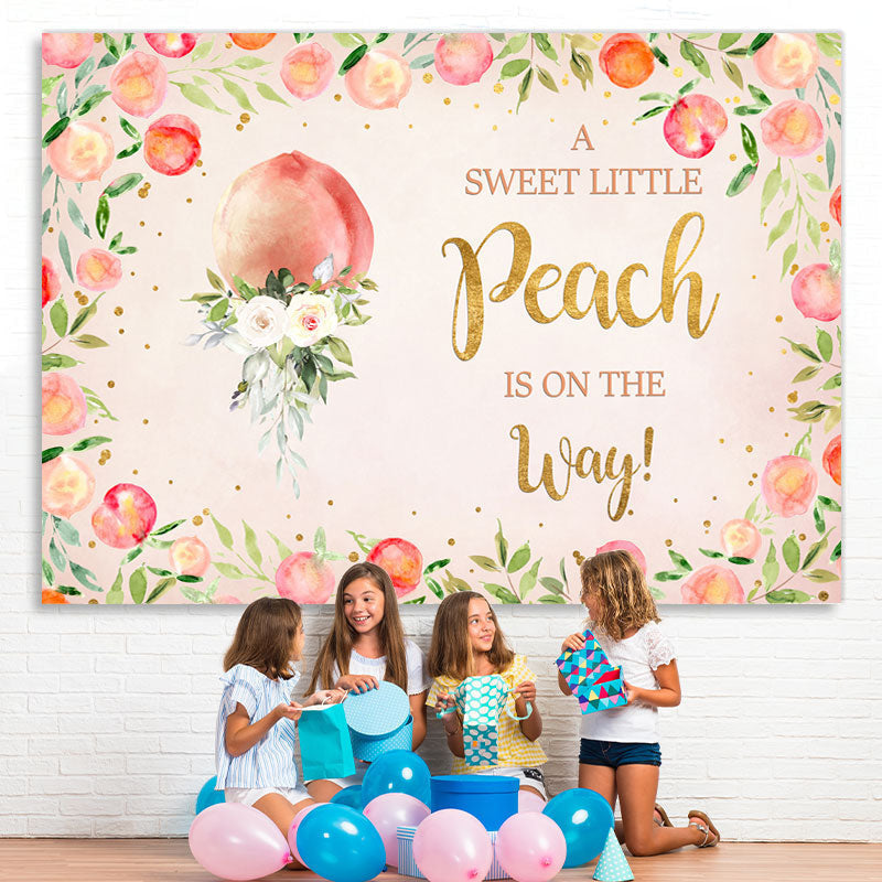 Lofaris Sweet Pink Peach And White Rose Baby Shower Backdrop