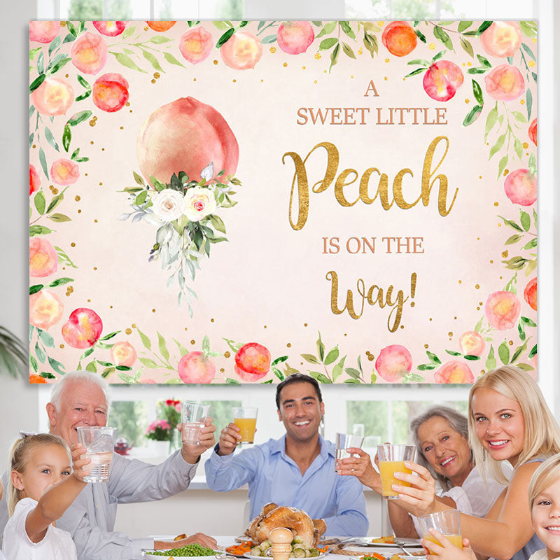 Lofaris Sweet Pink Peach And White Rose Baby Shower Backdrop