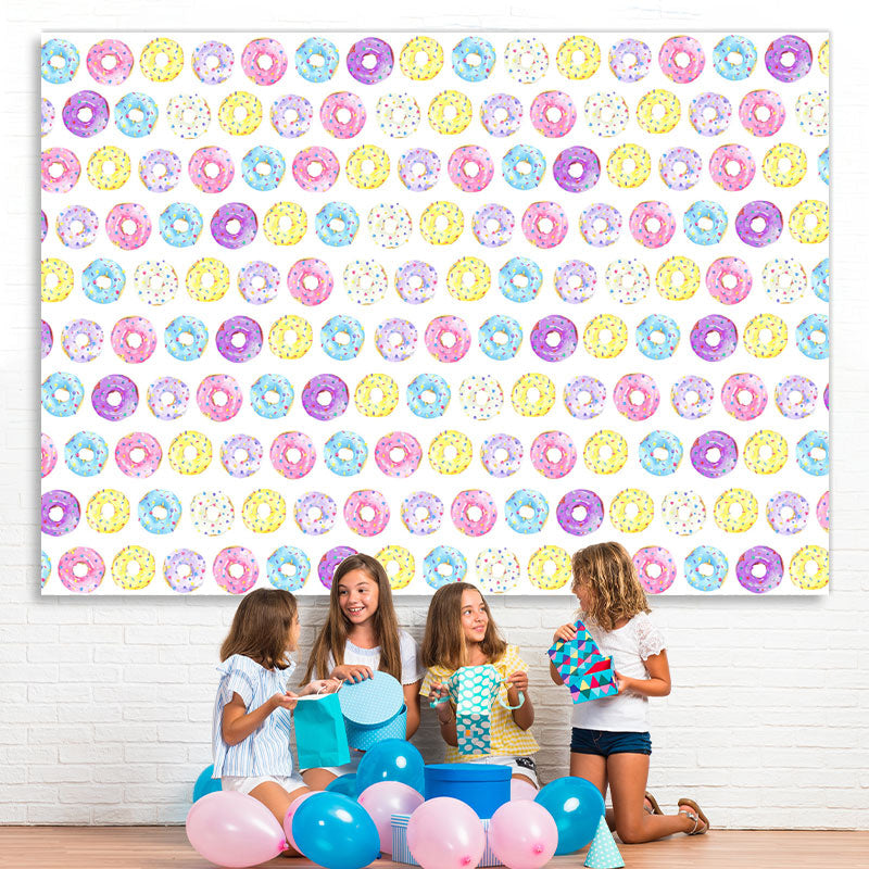 Lofaris Sweet Regular Order Donut Theme Happy Birthday Backdrop