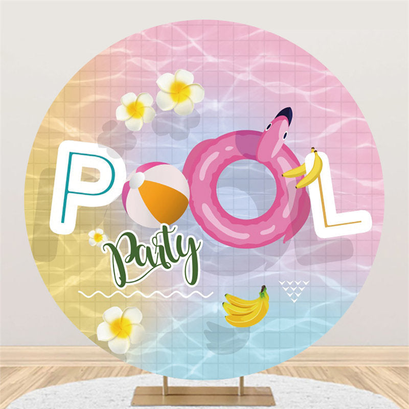 Lofaris Swimming Pool Party In Summer Round Special Backdrop