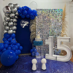 Lofaris Symphony Fancy Silver Shimmer Wall Panels For Party Decorations