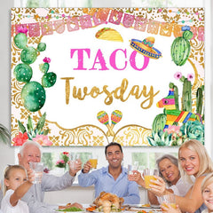Lofaris Taco Twosday Mexican Fiesta Birthday Party Backdrop