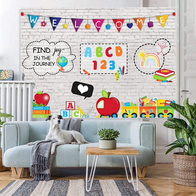 Lofaris Teaching Online Study at Home Welcome Photo Backdrop