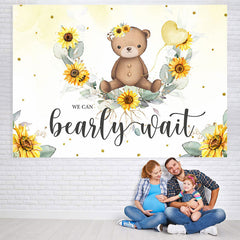 Lofaris Teddy Bear And Sunflower Baby Shower Backdrop For Girl
