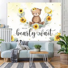 Lofaris Teddy Bear And Sunflower Baby Shower Backdrop For Girl