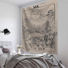 Lofaris The Sun Floral Butterfly Room Decoration Wall Tapestry
