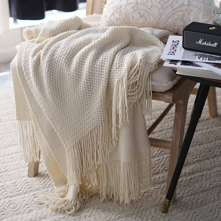 Lofaris Thicken Solid Color Knitted Blanket Leisure Sofa Woolen