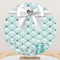 Lofaris Tiffany Blue White Diamond Lovely Bow Circle Backdrop