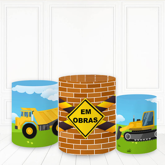 Lofaris Tractor Truck Cartoon Pillar Wrap Emdbras Cylinder Cover