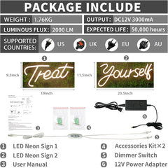 Lofaris Treat yourself LED Neon Sign Party Decor Room Light Art
