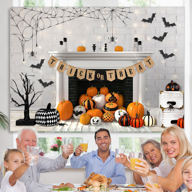 Lofaris Trick Or Treat Halloween Pumpkin Theme Baby Shower Backdrop