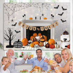 Lofaris Trick Or Treat Halloween Pumpkin Theme Baby Shower Backdrop