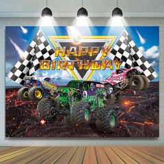 Lofaris Truck Themed Car Boy Happy Birthday Party Backdrop