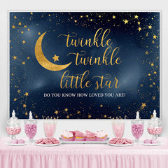 Lofaris Twinkle Little Star Blue Baby Shower Backrop
