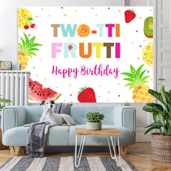Lofaris Twotti Frutti Watercolor Fruits Girls Birthday Backdrop