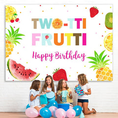 Lofaris Twotti Frutti Watercolor Fruits Girls Birthday Backdrop